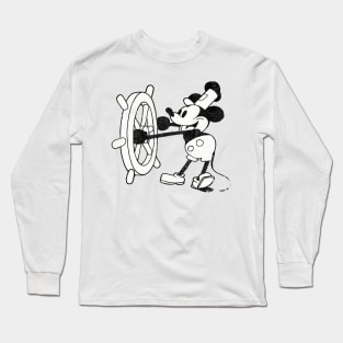 Steamboat Willie Faded Vintage Aesthetic Long Sleeve T-Shirt